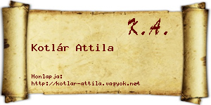 Kotlár Attila névjegykártya